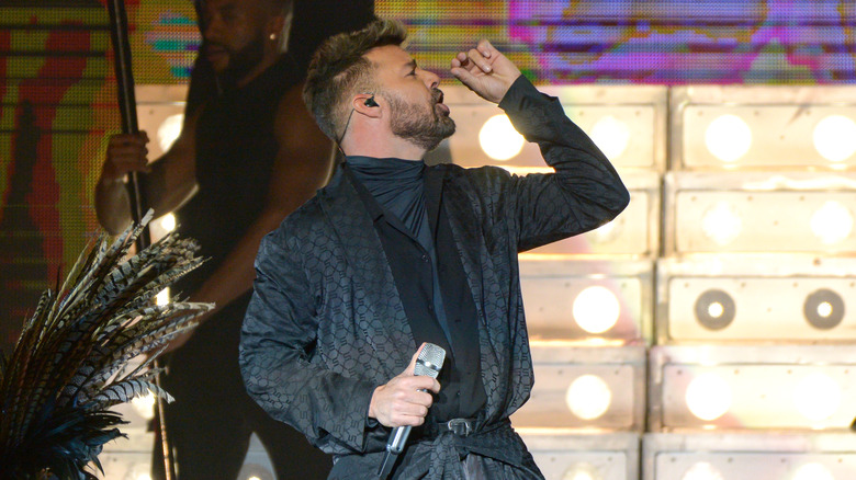 Ricky Martin performing on stage