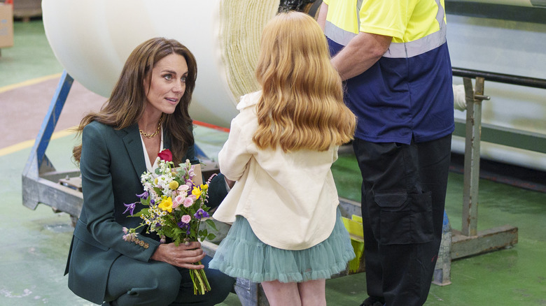 Kate Middleton receiving flowers