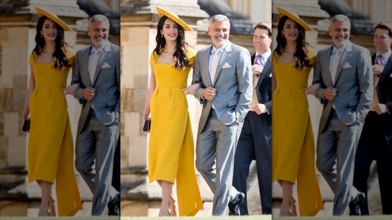 Amal and George Clooney at Prince Harry and Meghan Markle's wedding