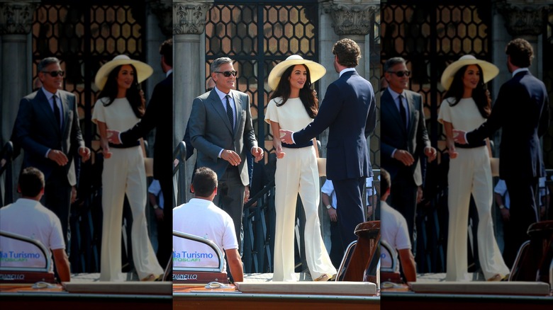 George and Amal Clooney during their civil wedding in Italy