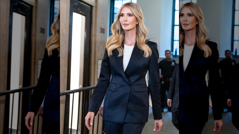 Ivanka Trump walking in black suit fraud