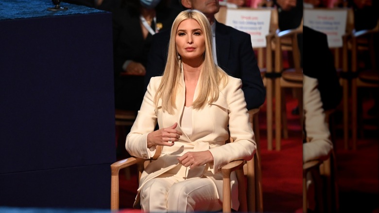 Ivanka Trump wearing her cream debate suit