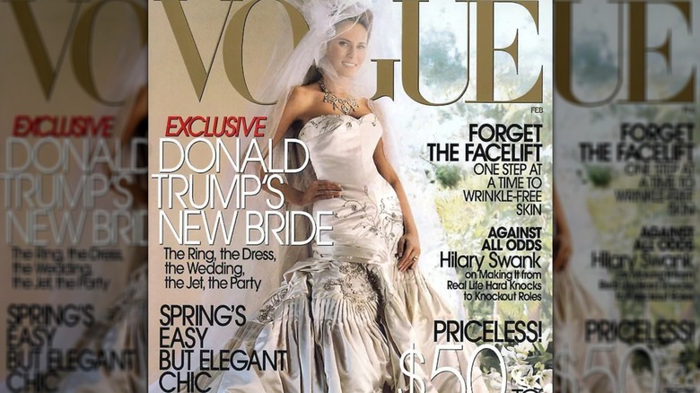 Melania Trump wearing wedding gown on Vogue cover