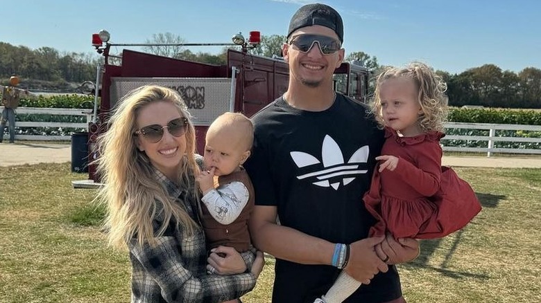 Mahomes family with kids