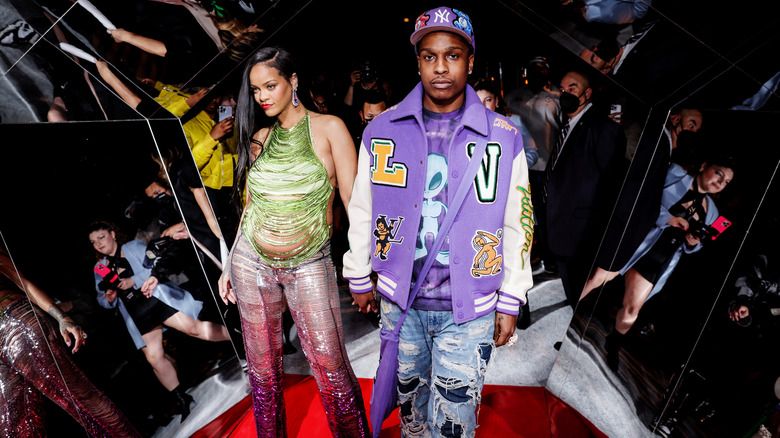 Rihanna and A$AP Rocky pose together