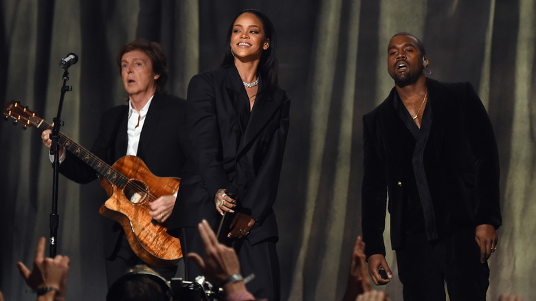 Paul McCartney Rihanna Kanye West performing