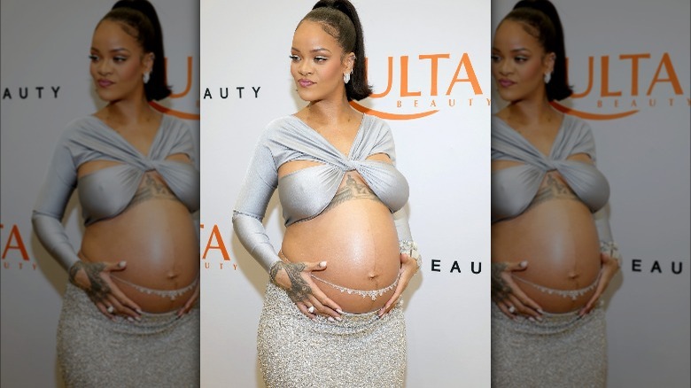 Rihanna with baby bump