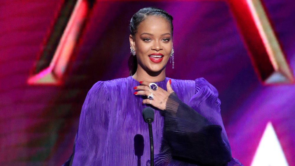 Rihanna accepts an award