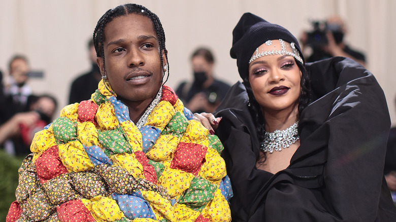 A$AP Rocky and Rihanna attend the 2021 Met Gala