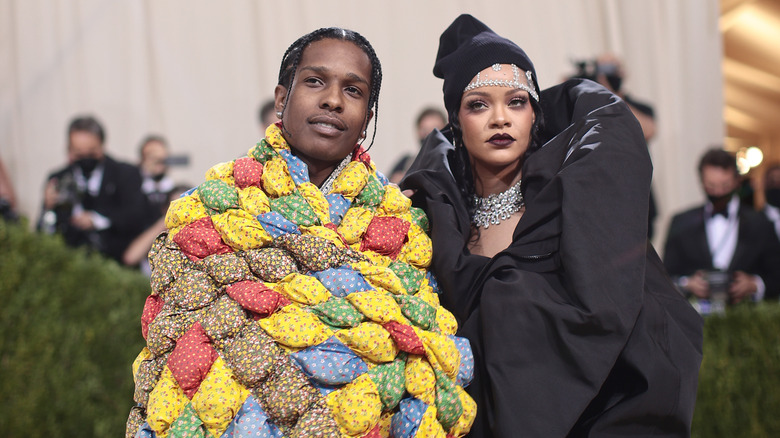 A$AP Rocky and Rihanna posing 