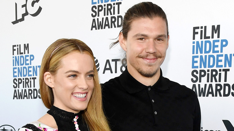 Riley Keough and Ben Smith-Petersen smiling