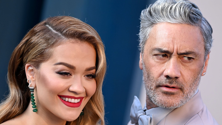 Rita Ora and Taiki Waititi posing