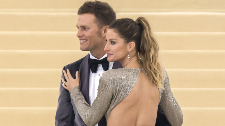 Tom Brady and Gisele Bundchen pose 