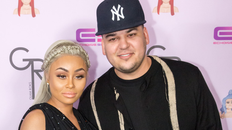 Blac Chyna and Rob Kardashian posing