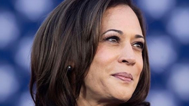 Kamala Harris giving a speech