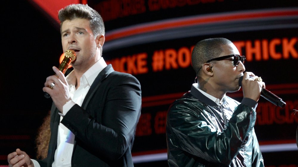 Robin Thicke with Pharrell Williams