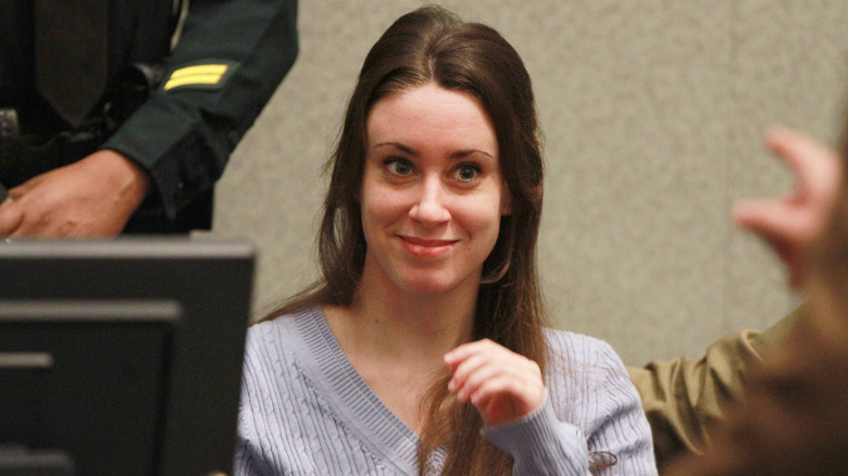 Casey Anthony smiling in court 