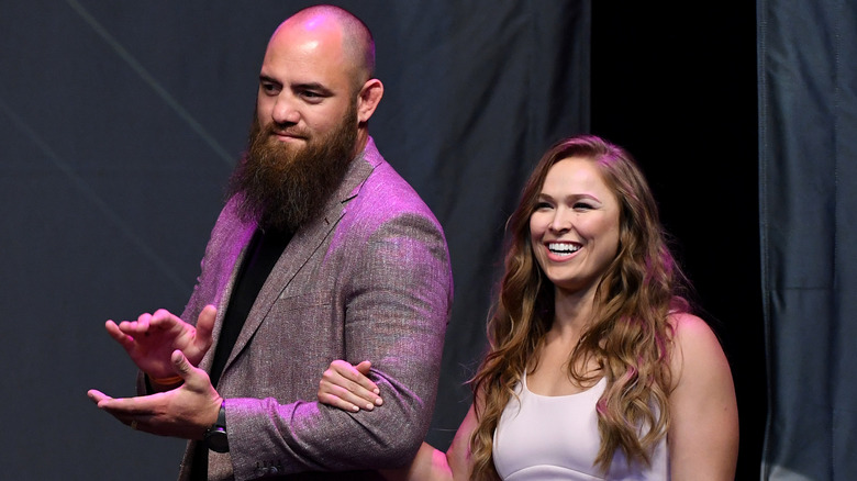Ronda Rousey and Travis Browne smiling