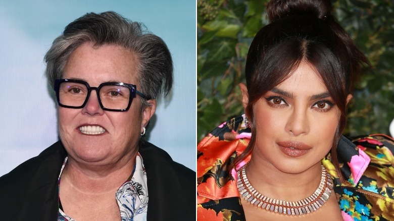 Rosie O'Donnell in December 2019 and Priyanka Chopra in 2021.