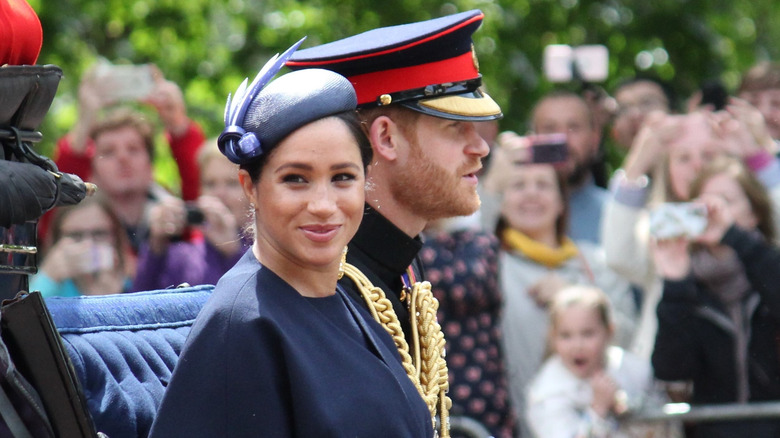 Meghan Markle and Prince Harry in a car