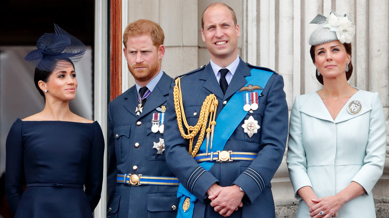 Harry and Meghan with William and Kate