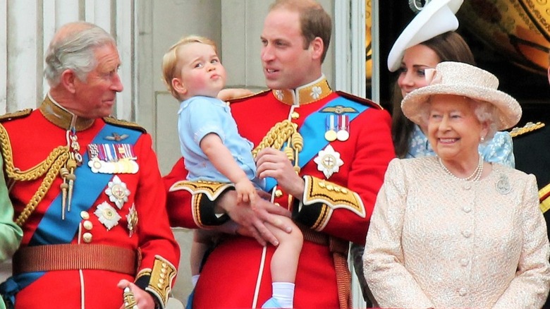 Princes Charles, George, and William, Kate Middleton, and Queen Elizabeth !! posing