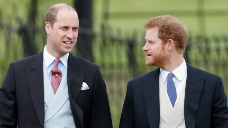 Prince William and Prince Harry talking