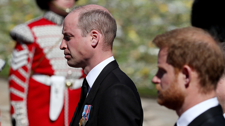 Prince Harry and Prince William at Prince Philip funeral