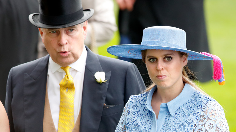 Prince Andrew, Princess Beatrice wearing hats