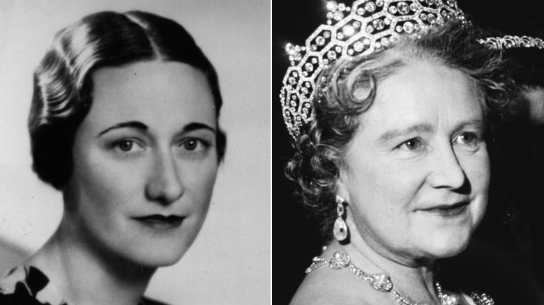 Composite shot of Wallis Simpson and the Queen Mother, both posing