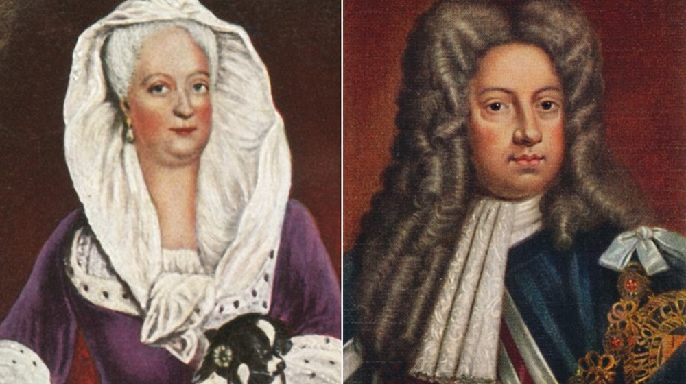 Sophia Dorothea in a portrait; George Louis in a portrait