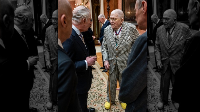 Prince Charles talking to David Hockney