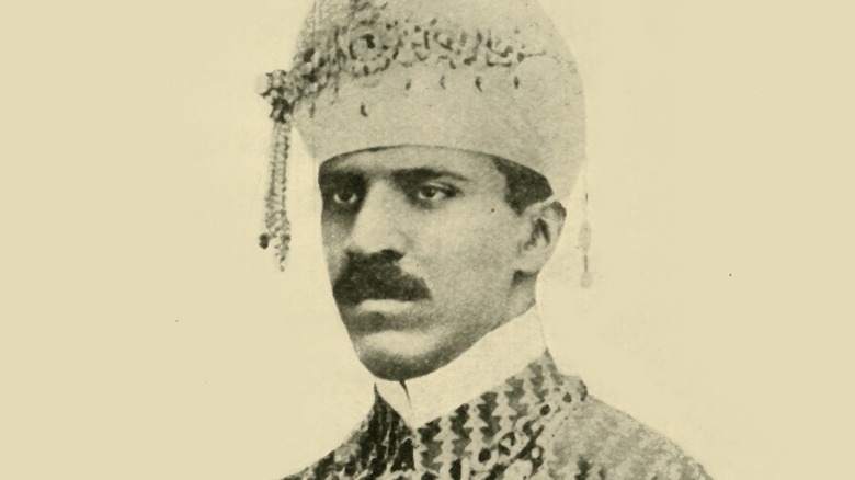 Nazim of Hyderabad in a portrait, looking away