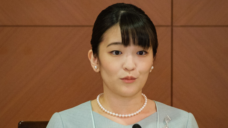 Princess Mako wearing pearl necklace