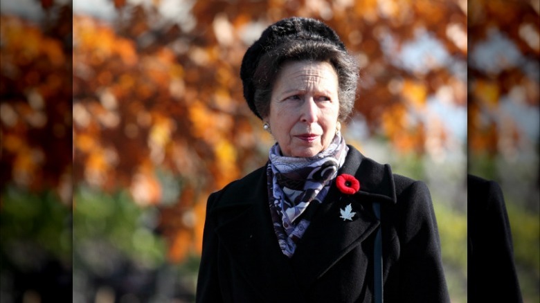 Princess Margaret wearing a poppy