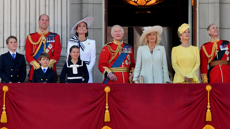 British royal family looking upwards