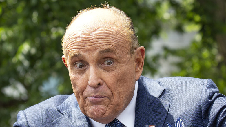 Rudy Giuliani pulling a surprised face