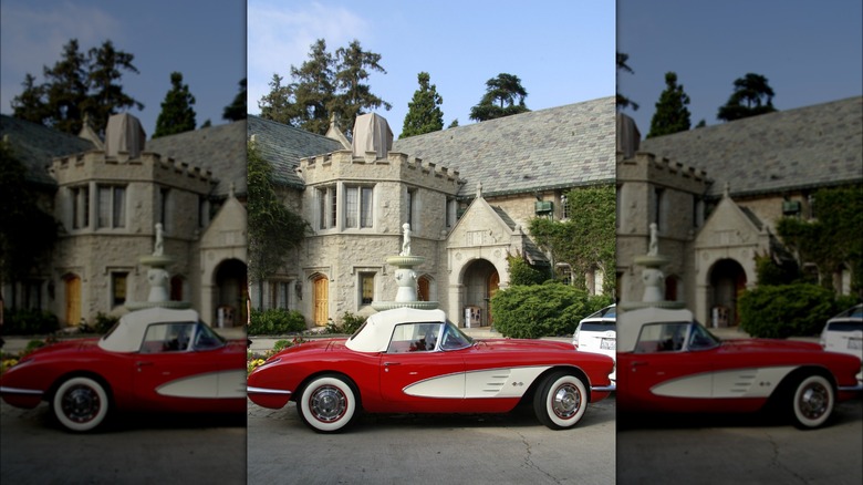 Corvette outside Playboy Mansion