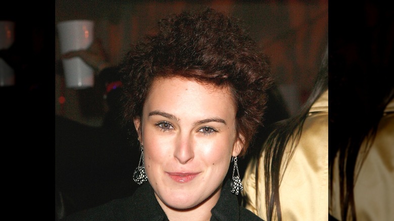 Rumer Willis with curly brown hair