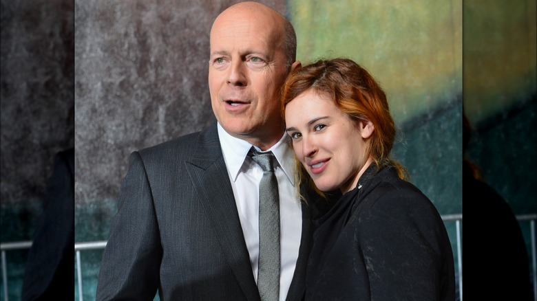 Bruce Willis and Rumer Willis smiling