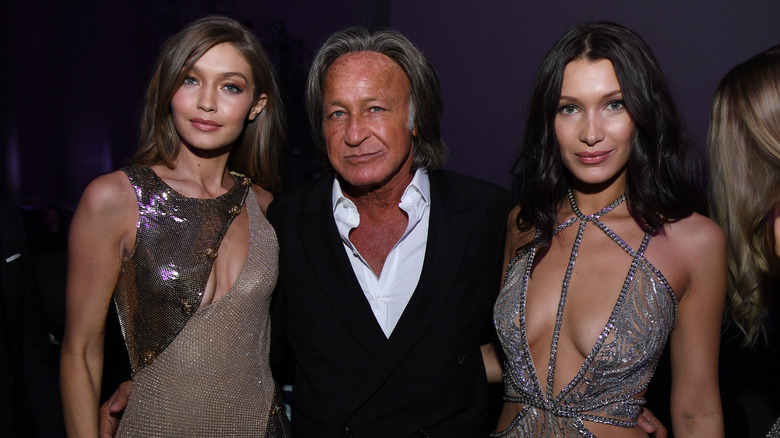 Mohamed Hadid with his daughters Gigi and Bella Hadid