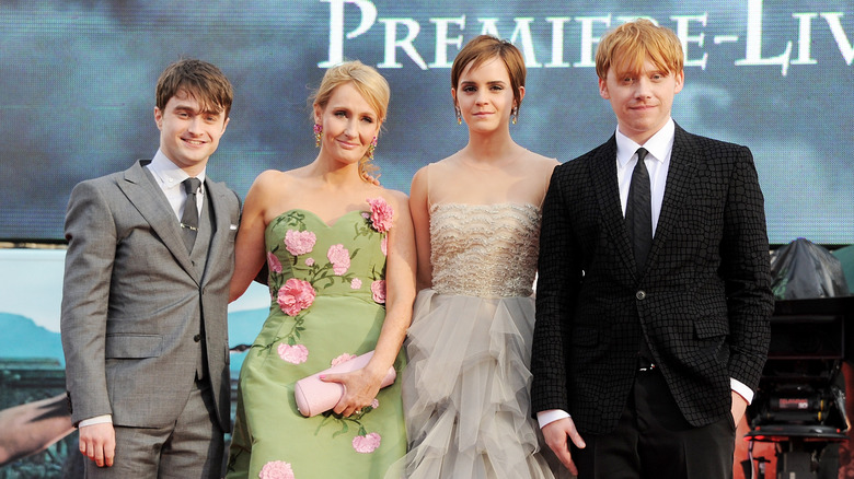 Daniel Radcliffe, J.K. Rowling, Emma Watson and Rupert Grint in 2011