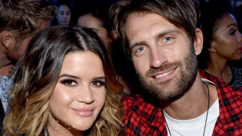 Maren Morris and Ryan Hurd pose during the 2018 CMT Artists of The Year