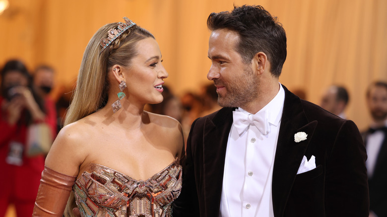 Blake Lively looking at Ryan Reynolds