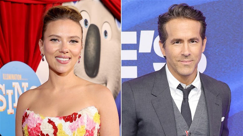 Scarlett Johansson and Ryan Reynolds side by side