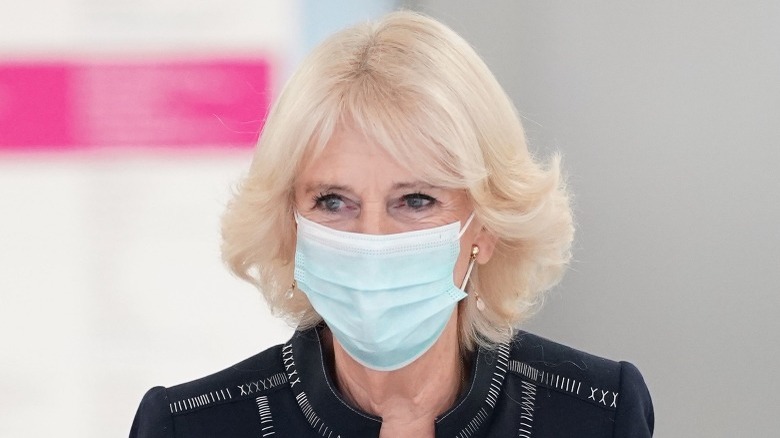 Camilla Parker Bowles in a face mask