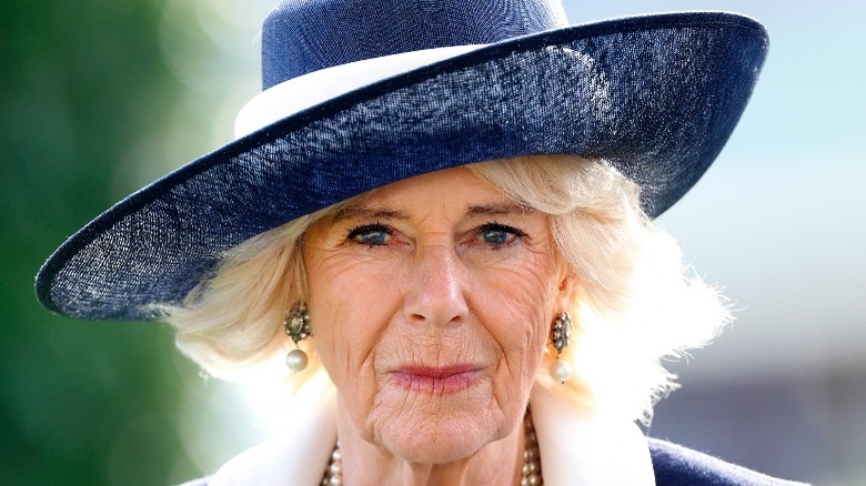 Camilla Parker Bowles looking at the camera