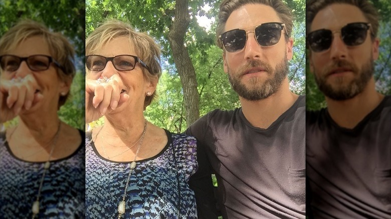 Andrew Walker with his arm around his mother