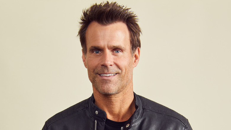 Cameron Mathison black leather jacket