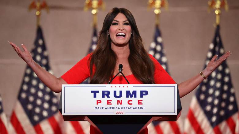 Kimberly Guilfoyle speaking at podium